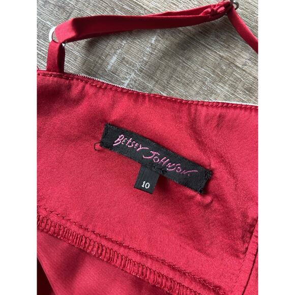 Betsey Johnson Polka Dot Mesh Babydoll Dress Womens 10 Red Pink Valentine - Picture 2 of 16